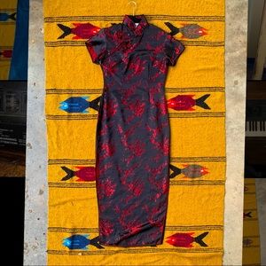 Qipao Chinese full length dress S/M Cheongsam Evening Satin Love It